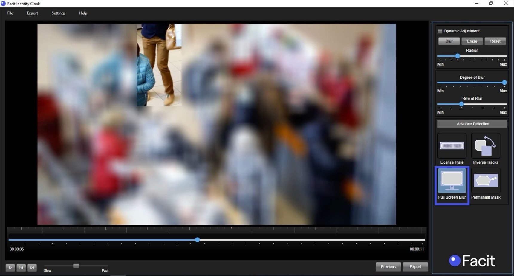How to switch to full-screen blur?
