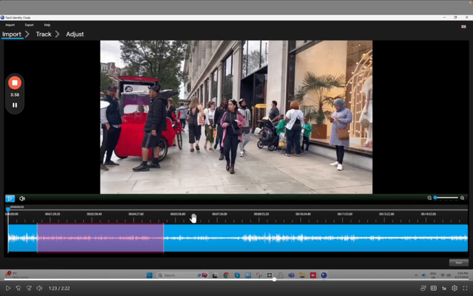 Redacted audio screenshot