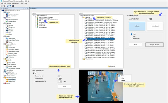 user settings milestone lIVE