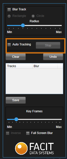 righthand pannel - auto tracking